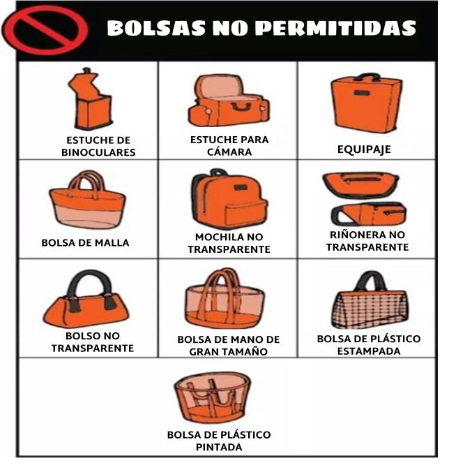 Diagrama of bolsas no permitidas.